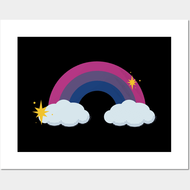 Bi Pride Retro Rainbow Wall Art by lavenderhearts